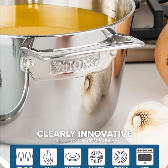 Viking 3-Ply Bonded 4QT Stock Pot w/Lid - Picture 6 of 15